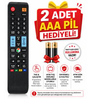 Samsung LCD LED TV Kumandası Tak Çalıştır Kumanda Aynı Tuş Dizilimli Modellerle Uyumlu 2 Adet Pil Hediyeli