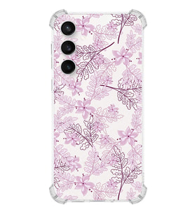 PrintiFy Samsung S23 FE Uyumlu Köşe Korumalı Floral Pudra Tasarımlı Şeffaf Silikon Kılıf