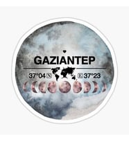 Gaziantep ve Ay Gps Harita Sticker Oto Araba Yapıştırma 15CM yazı 181