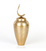 Dekoratif Metal Vazo Saksı 7x6x37 cm (Gold)