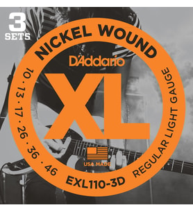 D'Addario EXL110-3D XL Nickel Serisi Elektro Gitar Tel Seti (Regular Light - 10-46)