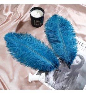 3 ADET BÜYÜK BOY 35 CM AÇIK MAVİ DEVE KUŞU TÜYÜ LİGHT BLUE OSTRICH FEATHER DEKOR AÇIK MAVİ KUŞ TÜYÜ