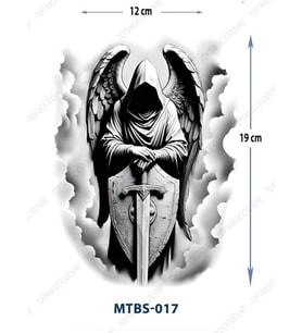 MTBS-017 ORTA BOY SAVAŞCI MELEK DESEN GEÇİCİ DÖVME-TATTO