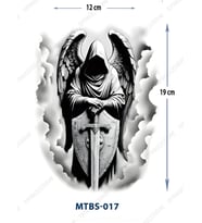 MTBS-017 ORTA BOY SAVAŞCI MELEK DESEN GEÇİCİ DÖVME-TATTO