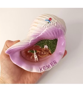 Küllük Kül Tablası Seramik İstiridye Deniz Kabuğu Türkiye Kemer Yazılı