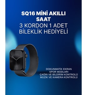 Mini Series 10 Akıllı Saat 3 Kordon + Bileklik Hediyeli, Tüm Telefonlarla Uyumlu