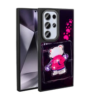Lexroo Galaxy S24 Ultra Kılıf Parlayan Kabartmalı İkonik Figürlü Amas Silikon Kılıf - Siyah