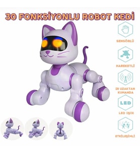 30 Fonksiyonlu Akıllı Robot Kedi Uzaktan Kumandalı Programlanabilir Dans Eden Şarjlı Eğitici Oyuncak