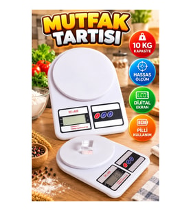 Yeni Nesil Taşınabilir Dijital Hassas Mutfak Tartısı 10 Kg Kapasiteli Mutfak Terazisi