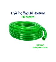 Örgülü Su Hortumu 1 1/4 İnç 50 Metre Yeşil Dayanıklı Bahçe Hortumu