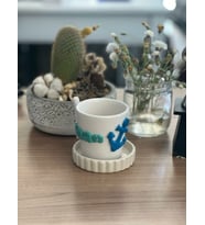 Çapa  Figürlü  İsimli Kupa Mug (Krem)
