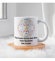 Öğretmenler Günü İçin Kişiye Özel Porselen Kupa Bardak - BY-KP-0000311 (Beyaz)