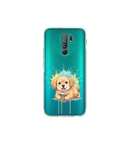 Redmi 9 ile Uyumlu Splash Köpek Tasarımlı Şeffaf Silikon Kılıf
