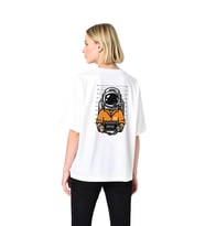 Uzay Polis Retro Baskılı Kadın Oversize Tişört