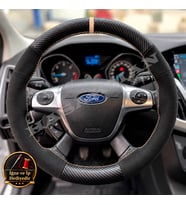 Ford C-Max Dikme Direksiyon Kılıfı Alcantara Süet Mat Karbon Bej Yüzük ve Dikiş 2010-2019