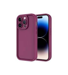Apple iPhone 14 Pro Max Uyumlu Kılıf Kamera Korumalı Zore Ananas Kapak (Mürdüm)