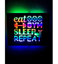 Eat Gym Sleep Repeat Fitness Ledli Tablo
