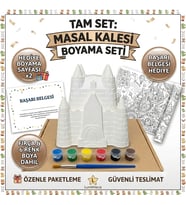 Masal Kalesi Alçı Boyama Seti Çocuk Aktivite ve Boyama Seti Hobi ve Sanat Etkinliği 2 Boyama Sayfası Hediyeli