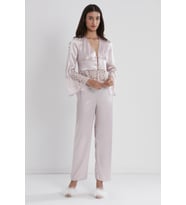 Saten Dantelli Pijama Takımı  (Pudra)