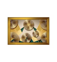 Soyut Şekiller Motifli Kanvas Tablo 50 x 70 cm Gold Çerçeve