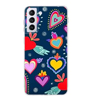 PrintiFy Samsung Galaxy S21 Plus ile Uyumlu Retro Color 3  Kamera Korumalı Şeffaf  Kılıf