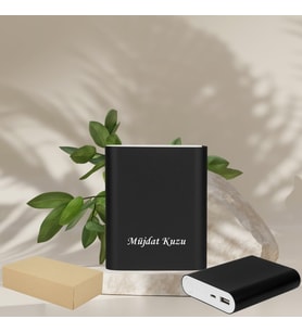 KİŞİYE ÖZEL İSİM BASKILI  POWERBANK 10400 mAh (Siyah)