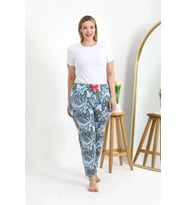 Kadın Pamuklu Büyük Beden Alt Pijama Mavi