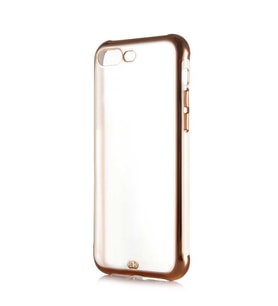 Apple iPhone 8 Plus Kılıf Zore Voit Altın Renk Tasarımlı Kılıf (Beyaz)