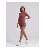 Rose Sculpt Line Kısa Kollu Spor Tayt Şort Tulum
