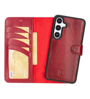 Bouletta Samsung Galaxy S24 Plus Uyumlu Deri Cüzdanlı Kılıf V4E (Kırmızı)