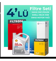 Filtron Fiat Bravo 1.4 Benzinli Filtre Bakım Seti Shell Motor Yağlı (2007-2015) 4 Lü