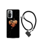 Xiaomi Redmi Note 10 Pro Kılıf Silikon Ipli Boyun Askılı Desenli Plane Heart 1721