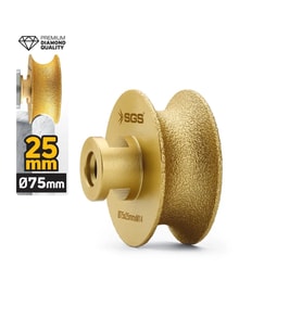 SGS2790 M14-75x25 Mm Vakum Elmas Mermer Granit Taşlama Diski Tam Profil