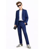 Erkek Çocuk Modern Casual Slim Fit Takım Elbise Ak2850 (İndigo)