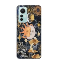 Xiaomi Mi 12 Lite Uyumlu Güneş ve Ay Desenli Şeffaf Telefon Kılıfı