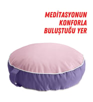 İç ve Dış Mekan Meditasyon Minderi, Su itici Kumaş, Fermuarlı Yoga Minderi UV Güneş Dayanımı 60x15 cm (Pembe-Lila)