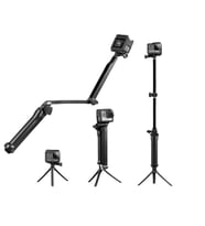 Ayex 3 Yönlü Katlanabilir Selfie Çubuğu & Tripod – GoPro, DJI Osmo, Insta360, Aksiyon Kameraları ile Uyumlu (Siyah)