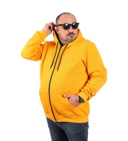 Starbattal Büyük Beden Unisex Kapüşonlu 3ip Sweat 11701 HARDAL
