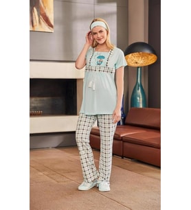 Mecit 5222 Turkuaz  Spor Hamile Lohusa Pijama Takımı