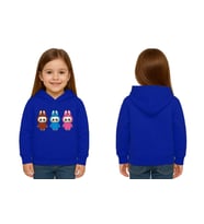 Unisex Baskılı Çocuk Swaetshirt Labubu Baskılı Kapüşonlu 3 İplik Şardonlu (SAKS MAVI)