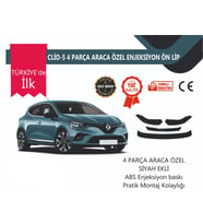 Renault Clio 5 2019 Sonrası  4 Parça Ön Lip Siyah