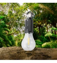 Taşınabilir Şarjlı Led Ampül Outhdoor Kamp Bahçe Lambası 10W Askılı Ayarlanabilir Seviyeli Led Işık (Siyah Beyaz)