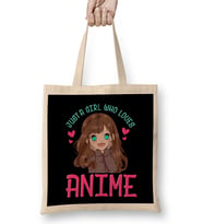 Cute & Funny Just A Girl Who Loves Anime Manga Bez Çanta Uzun Saplı
