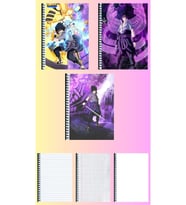 Sasuke Uchiha A4 defter 3 adet çizgili + kareli + çizgisiz büyük boy 21*29 cm süper set