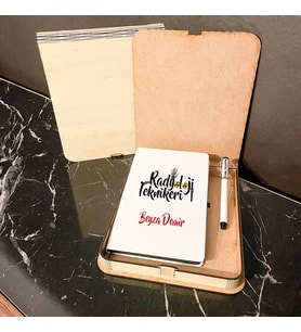 Radyoloji Teknikeri Ahşap Kutulu Defter Kalem Set