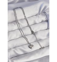 316L Çelik Gümüş Renk Kalp Model Love Kolye 5886 - SSSSSS2581-3312