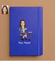 Kişiye Özel Kadın Model 13x21 Mavi Defter-16