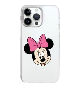 Apple iPhone 14 Pro Uyumlu Kapak Minnie Mouse Tasarımlı Şeffaf Silikon Kılıf