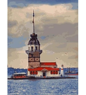 Kız Kulesi 2 Sayılarla Boyama Seti 40x 50 cm (Tuvale Gerili)