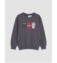 LCW Kids Gri Spider-man Erkek Çocuk Sweatshirt